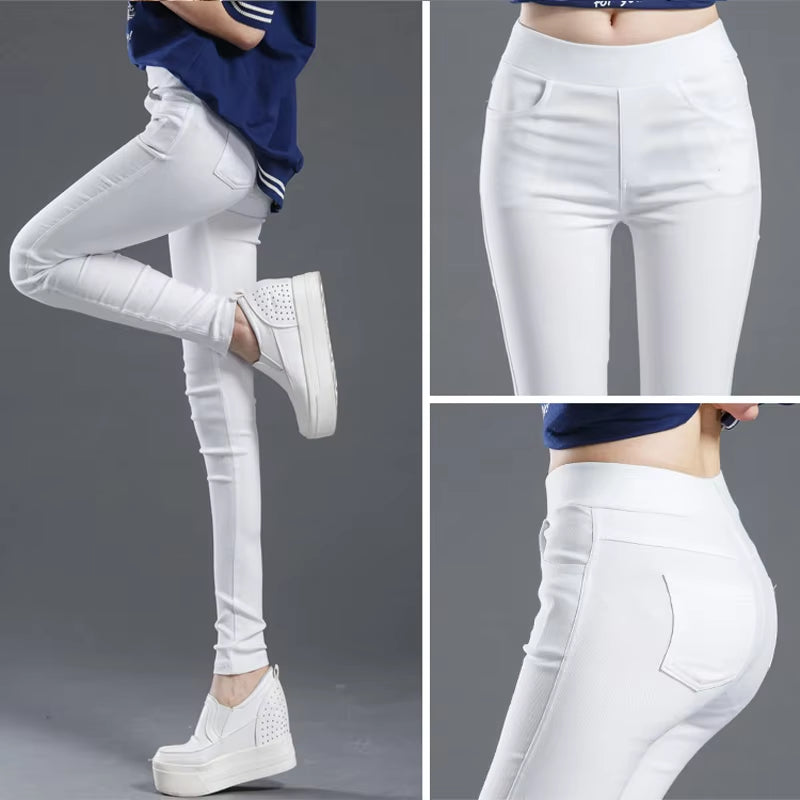 Women Summer Elastic Casual Stretch Skinny Leggings Slim Pencil Pants