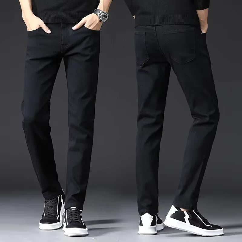 Fashion Men'S Jeans Pants Stretch Dark Blue Skinny Jeans for Men Casual Slim Fit Denim Pants Korean Style Male Trousers Jeans